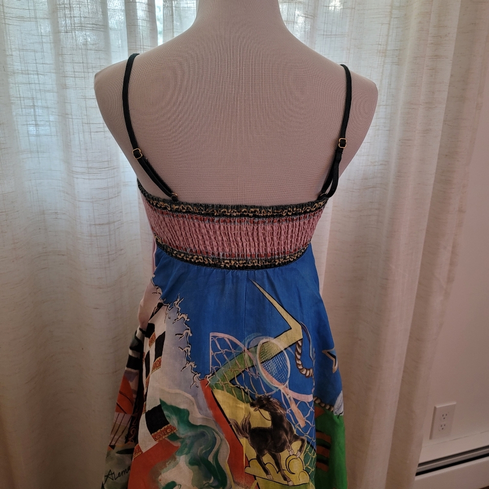 ALÉMAIS Lucky Pace Shirred Linen Midi Sun Dress US 0 NWT - Picture 8 of 10